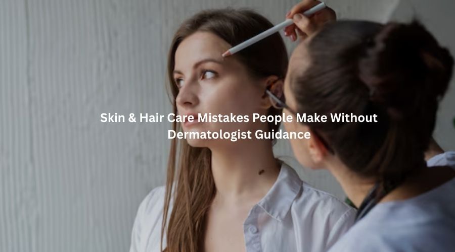 Dermatologist examining patient’s skin during professional skin treatment consultation at Dermatrichs Kanpur