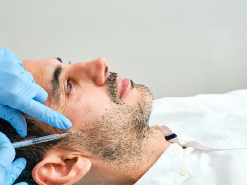 Beard to Scalp FUE hair transplant procedure using beard grafts for hair restoration